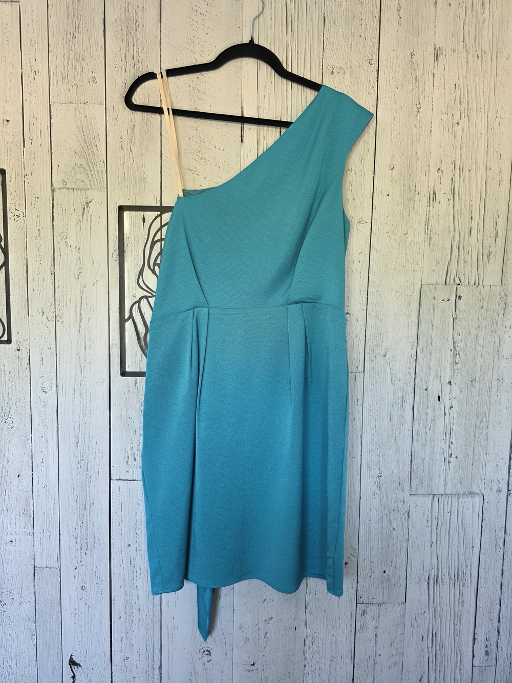 NWT BCBGeneration Teal One-Shoulder Ruffle Dress – Size 12 - Picture 10 of 16